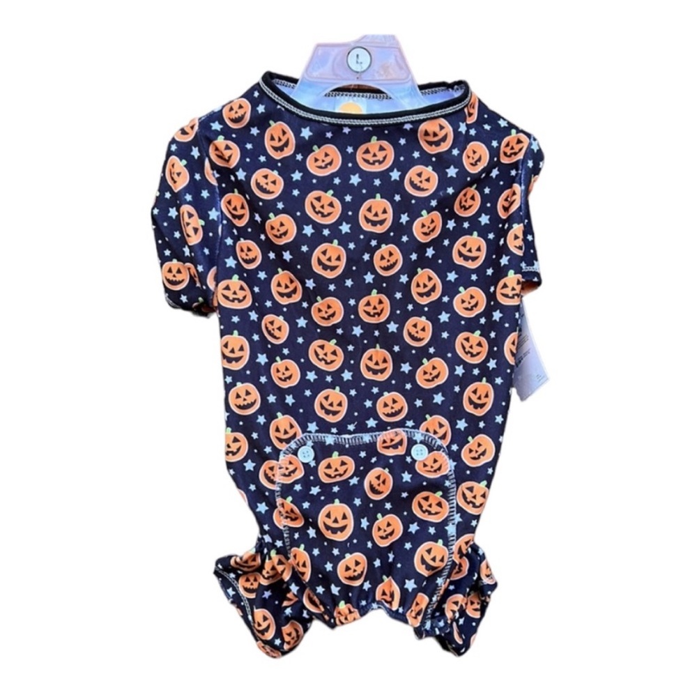Halloween Pet Costume Pumpkin Jack-o-lantern Dog Onesie Pajamas SimplyDog NWT